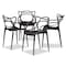 Baxton Studio Landry ModernBlack Finished Polypropylene Plastic 4-Piece Stackable Dining Chair Set, PK4 192-4PC-12027-ZORO - alternate 3